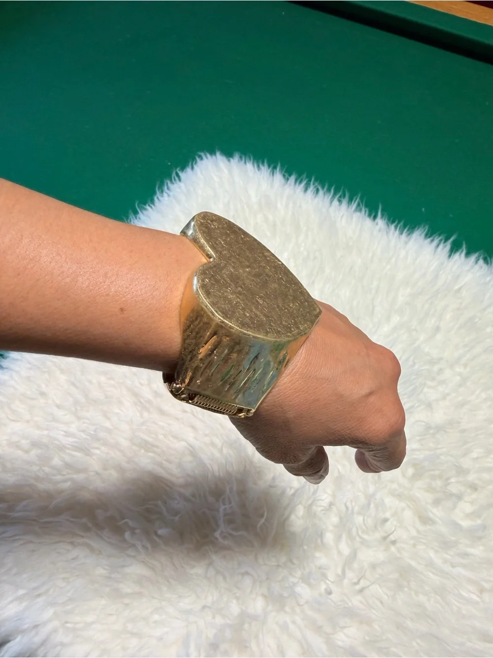 Gold Heart Cuff Bracelet - Women Jewelry